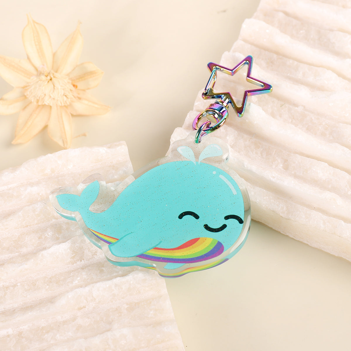 Homosexuwhale Pride Glitter Keychain