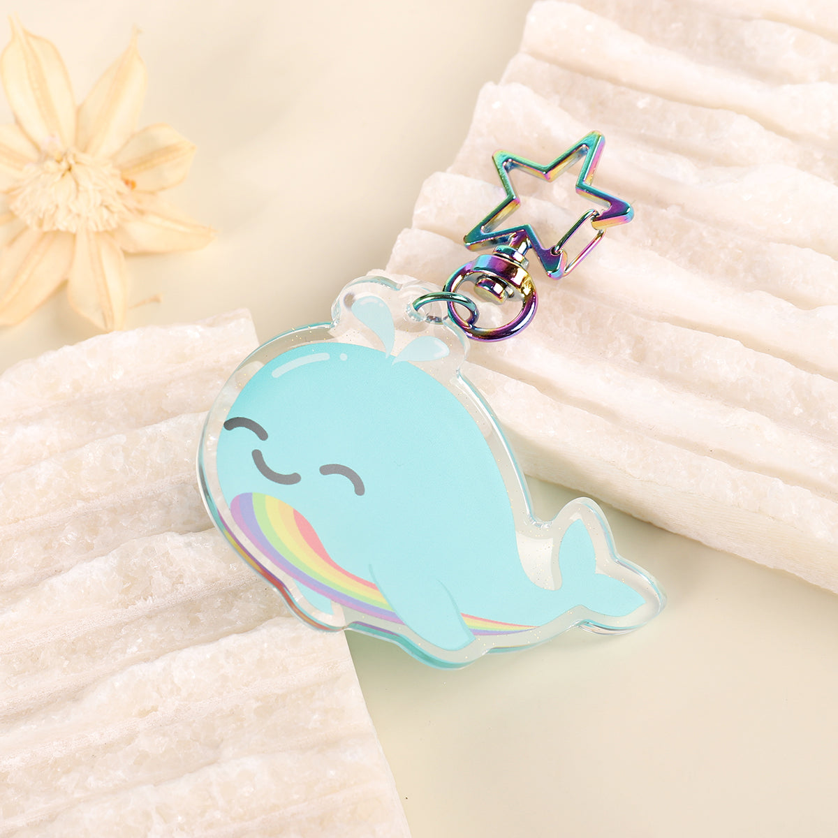 Homosexuwhale Pride Glitter Keychain