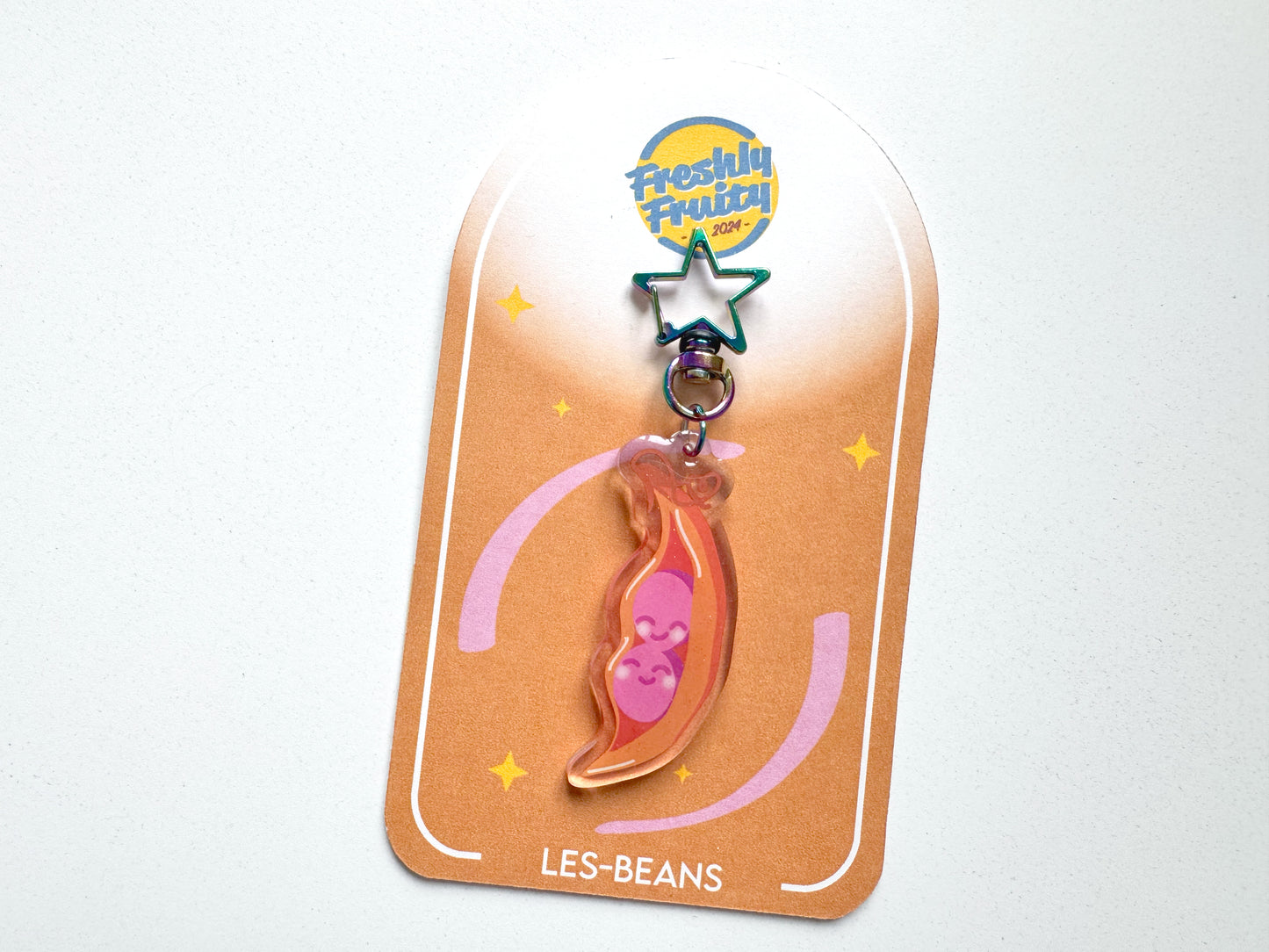 Lesbean Lesbian Pride Glitter Keychain