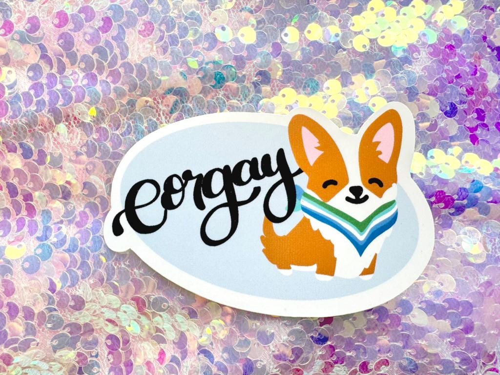 Corgay Gay Pride Vinyl Waterproof Sticker
