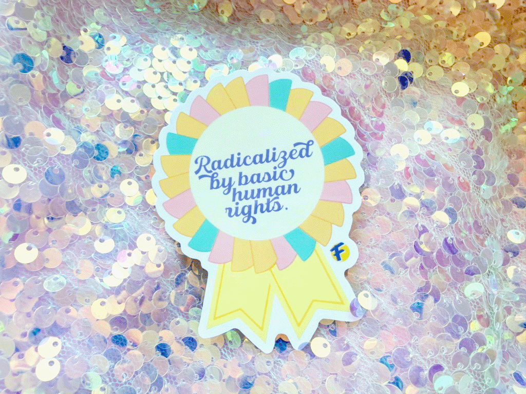 Radicalized By Basic Human Rights Vinyl Waterproof Sticker
