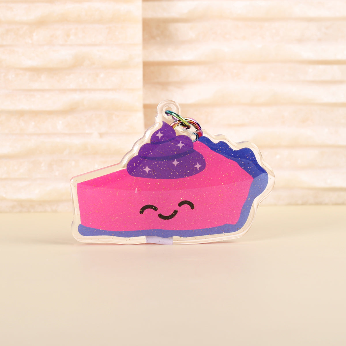 Fruit Bi Bisexual Pride Glitter Keychain