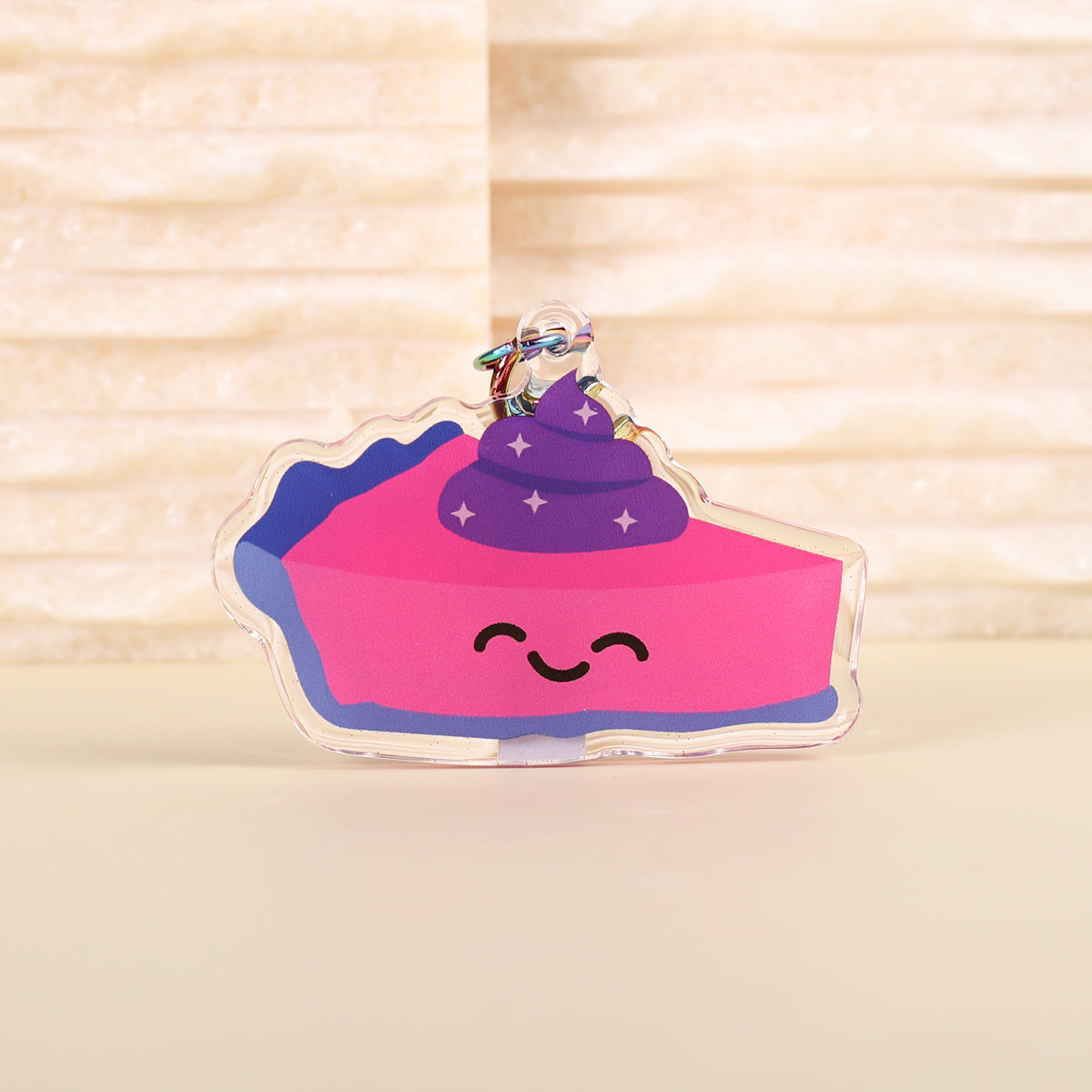 Fruit Bi Bisexual Pride Glitter Keychain