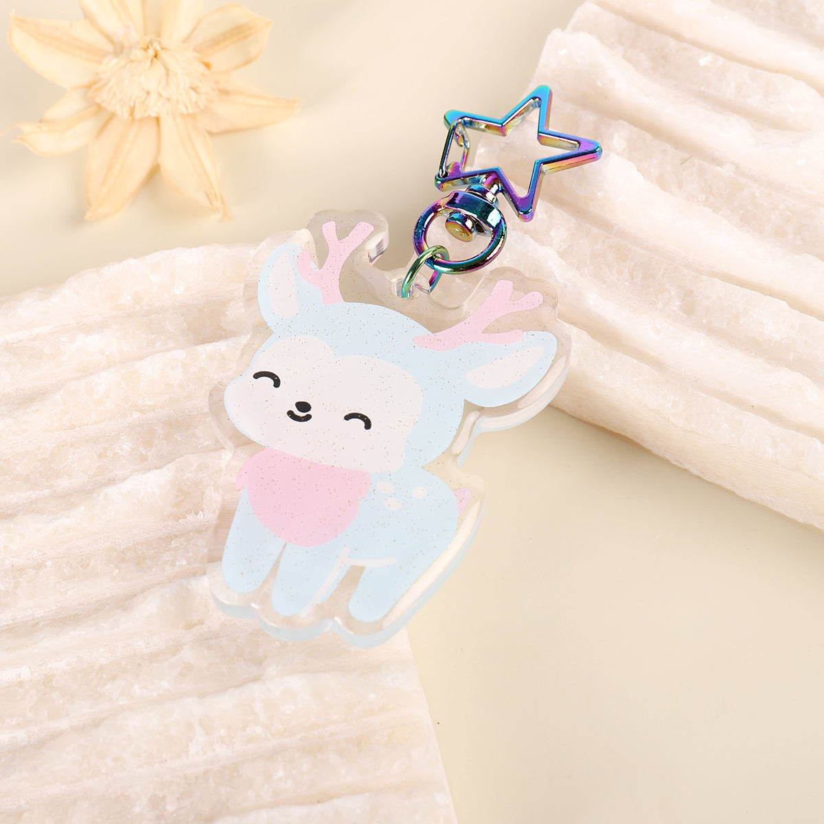 Transgendeer Transgender Pride Glitter Keychain