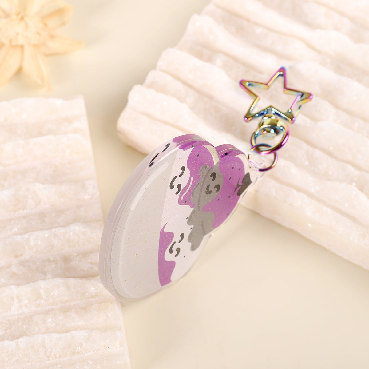 Ace Cream Asexual Glitter Keychain