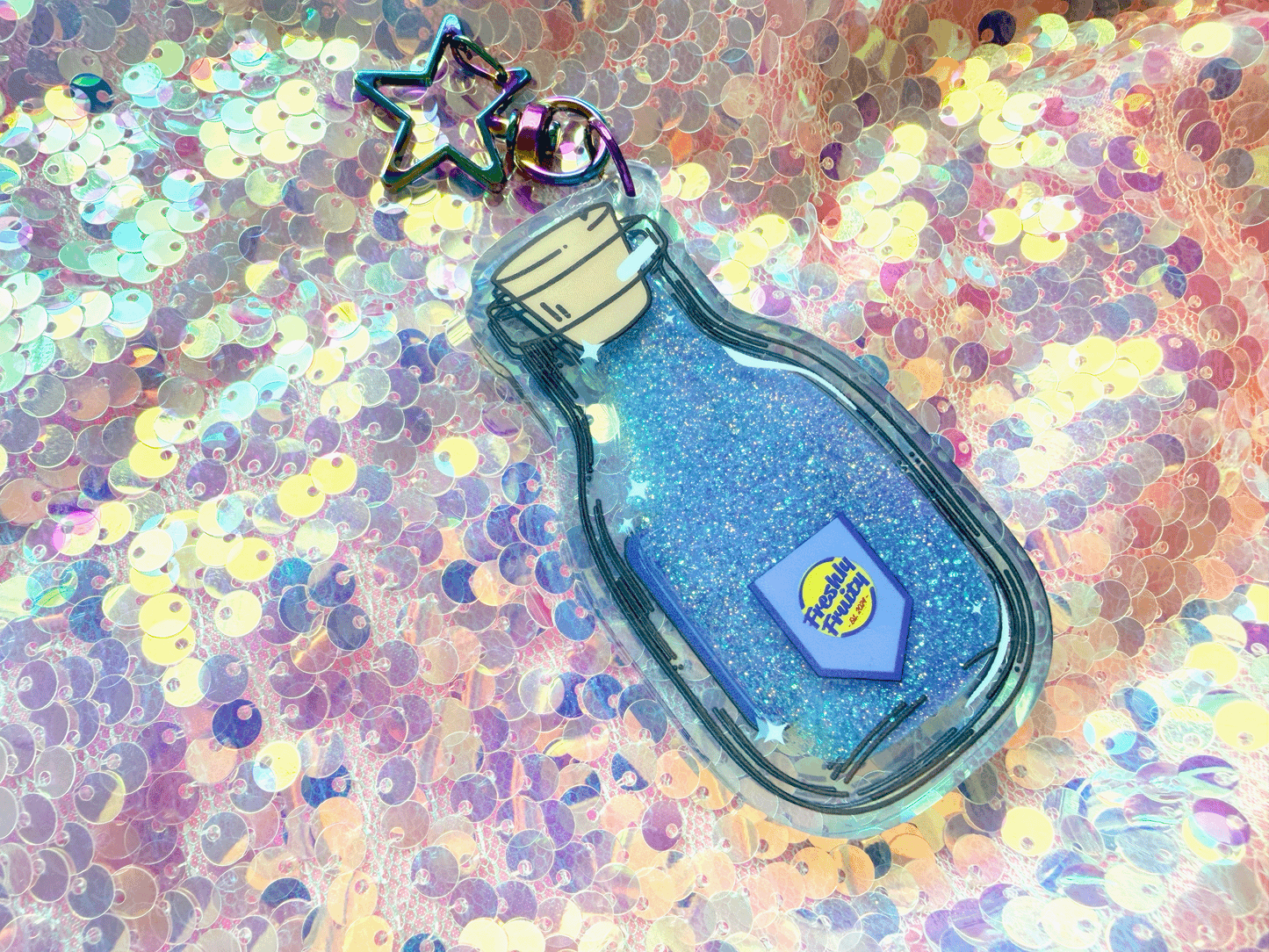 Tears Liquid Glitter Keychain