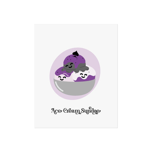 Ace Cream Sundae Asexual Pride Art Print