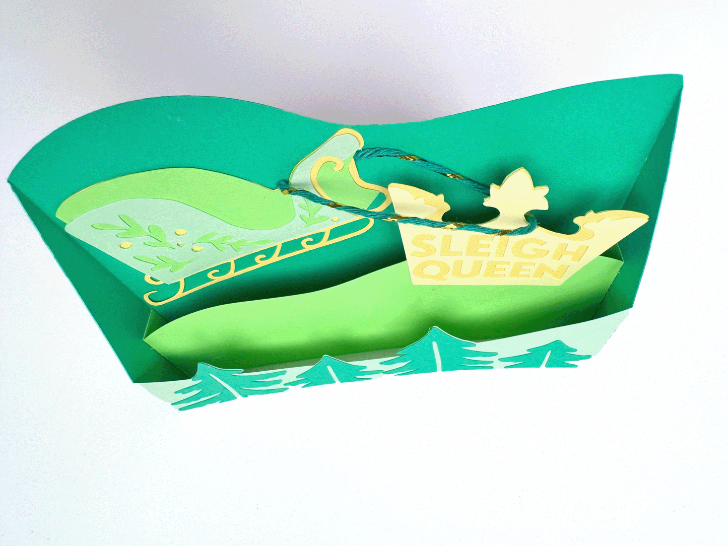 Sleigh Queen 3D Popup Card