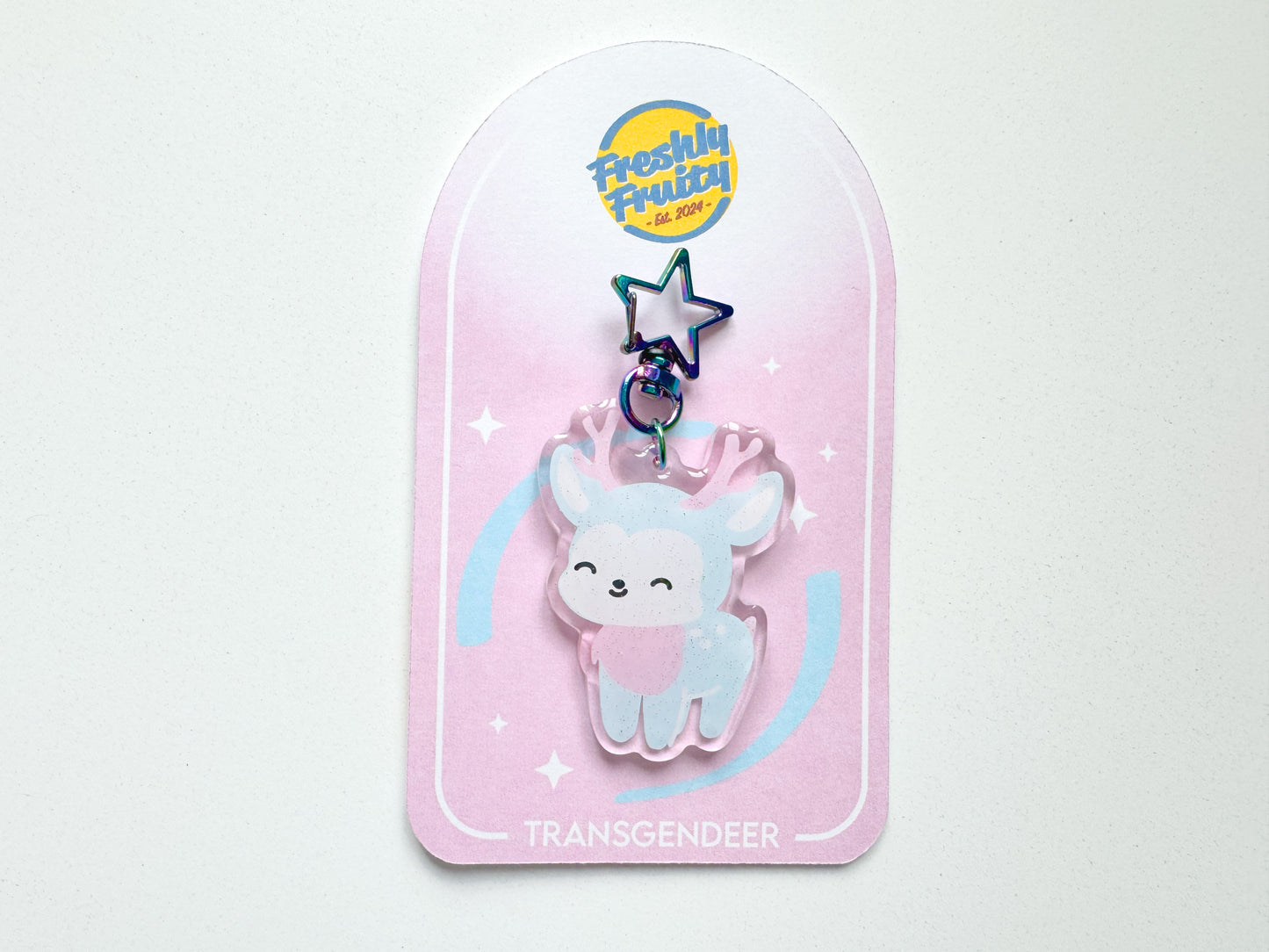 Transgendeer Transgender Pride Glitter Keychain
