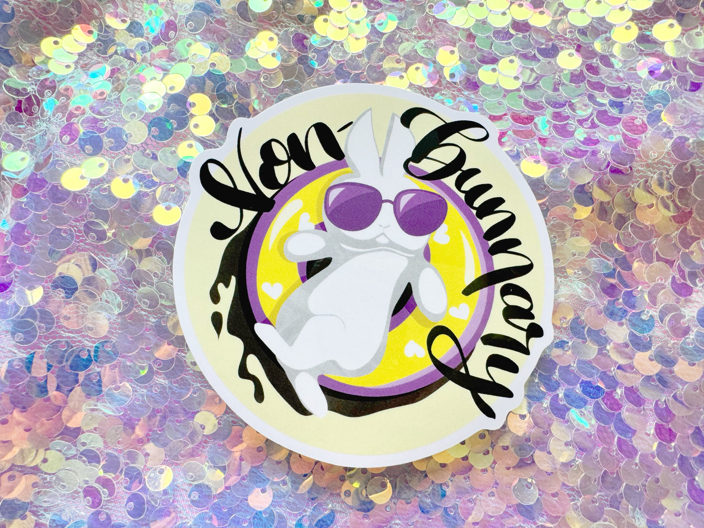 Non- Bunnary Non-Binary Pride Vinyl Waterproof Sticker