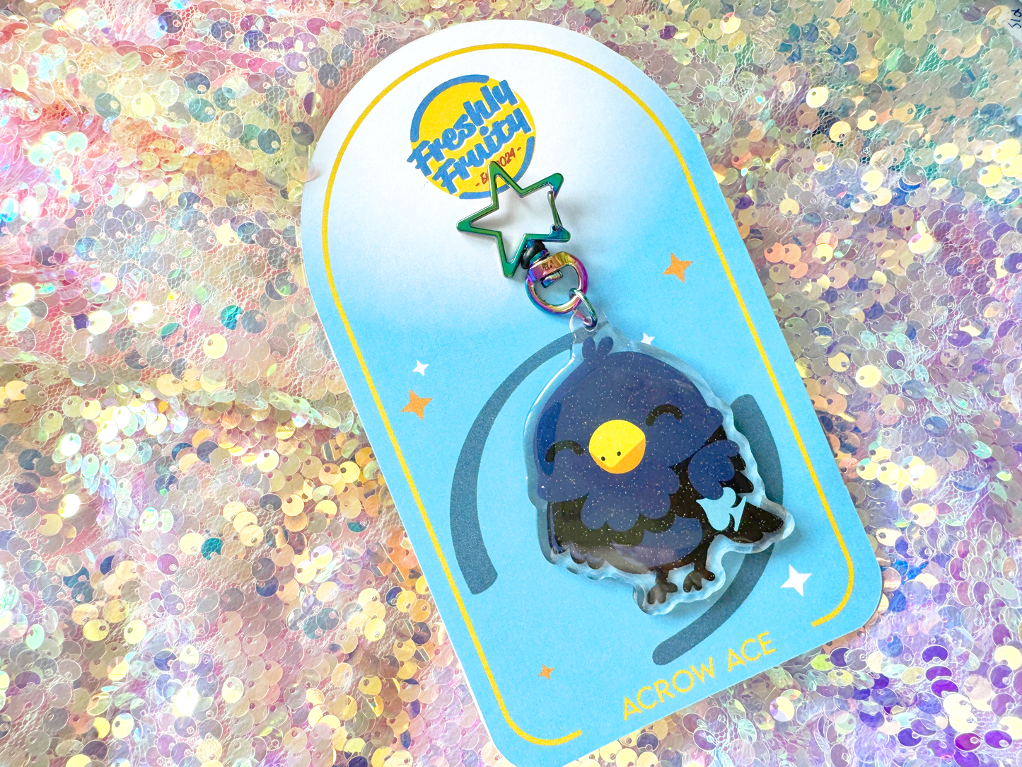 AcrowAce AroAce Pride Glitter Keychain